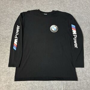 BMW M Power Long Sleeve Shirt Mens Medium Black Motorsport Racing Graphic T Y2K